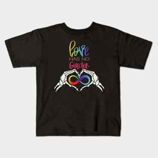 Love Has No Gender Rainbow Infinity Skeleton Kids T-Shirt